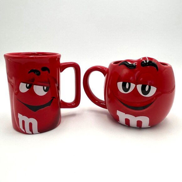 M&Ms Red Character Mug Set - 2 Unique Ceramic Mugs With Playful Expressions - Picture 9 of 9